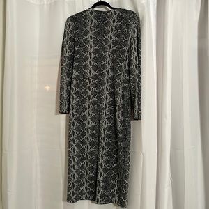 Faux Snakeskin Midi Dress